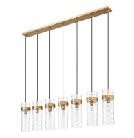 Seven Light Linear Chandelier by Z-Lite - Fontaine Collection, Rubbed Brass Finish - 7002P5-7L-RB