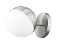 One Light Wall Sconce by Z-Lite - Realm Sphere Collection, Brushed Nickel Finish - 7517-1S-BN