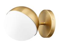 One Light Wall Sconce by Z-Lite - Realm Sphere Collection, Modern Gold Finish - 7517-1S-MGLD