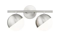 Two Light Vanity by Z-Lite - Realm Sphere Collection, Brushed Nickel Finish - 7517-2V-BN