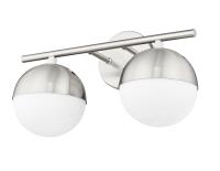 Two Light Vanity by Z-Lite - Realm Sphere Collection, Brushed Nickel Finish - 7517-2V-BN