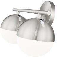 Two Light Vanity by Z-Lite - Realm Sphere Collection, Brushed Nickel Finish - 7517-2V-BN
