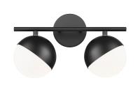 Two Light Vanity by Z-Lite - Realm Sphere Collection, Matte Black Finish - 7517-2V-MB