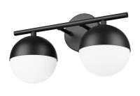 Two Light Vanity by Z-Lite - Realm Sphere Collection, Matte Black Finish - 7517-2V-MB