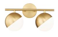 Two Light Vanity by Z-Lite - Realm Sphere Collection, Modern Gold Finish - 7517-2V-MGLD