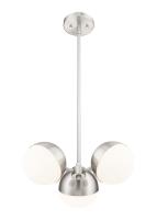 Three Light Chandelier by Z-Lite - Realm Sphere Collection, Brushed Nickel Finish - 7517-3BN