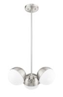 Three Light Chandelier by Z-Lite - Realm Sphere Collection, Brushed Nickel Finish - 7517-3BN