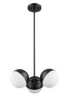 Three Light Chandelier by Z-Lite - Realm Sphere Collection, Matte Black Finish - 7517-3MB