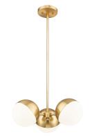 Three Light Chandelier by Z-Lite - Realm Sphere Collection, Modern Gold Finish - 7517-3MGLD