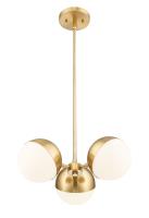 Three Light Chandelier by Z-Lite - Realm Sphere Collection, Modern Gold Finish - 7517-3MGLD