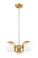 Three Light Chandelier by Z-Lite - Realm Sphere Collection, Modern Gold Finish - 7517-3MGLD