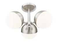 Three Light Semi Flush Mount by Z-Lite - Realm Sphere Collection, Brushed Nickel Finish - 7517-3SF-BN