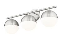 Three Light Vanity by Z-Lite - Realm Sphere Collection, Brushed Nickel Finish - 7517-3V-BN