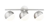 Three Light Vanity by Z-Lite - Realm Sphere Collection, Brushed Nickel Finish - 7517-3V-BN
