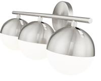 Three Light Vanity by Z-Lite - Realm Sphere Collection, Brushed Nickel Finish - 7517-3V-BN