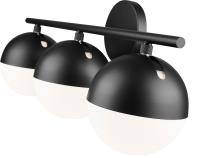 Three Light Vanity by Z-Lite - Realm Sphere Collection, Matte Black Finish - 7517-3V-MB