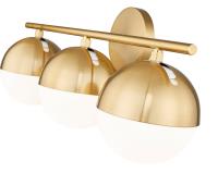 Three Light Vanity by Z-Lite - Realm Sphere Collection, Modern Gold Finish - 7517-3V-MGLD