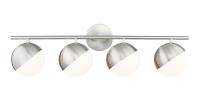 Four Light Vanity by Z-Lite - Realm Sphere Collection, Brushed Nickel Finish - 7517-4V-BN