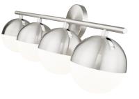 Four Light Vanity by Z-Lite - Realm Sphere Collection, Brushed Nickel Finish - 7517-4V-BN