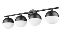 Four Light Vanity by Z-Lite - Realm Sphere Collection, Matte Black Finish - 7517-4V-MB