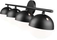 Four Light Vanity by Z-Lite - Realm Sphere Collection, Matte Black Finish - 7517-4V-MB