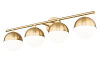 Four Light Vanity by Z-Lite - Realm Sphere Collection, Modern Gold Finish - 7517-4V-MGLD