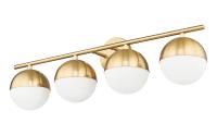 Four Light Vanity by Z-Lite - Realm Sphere Collection, Modern Gold Finish - 7517-4V-MGLD