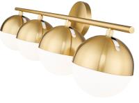 Four Light Vanity by Z-Lite - Realm Sphere Collection, Modern Gold Finish - 7517-4V-MGLD