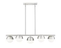 Five Light Linear Chandelier by Z-Lite - Realm Sphere Collection, Brushed Nickel Finish - 7517-5L-BN