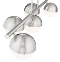 Five Light Linear Chandelier by Z-Lite - Realm Sphere Collection, Brushed Nickel Finish - 7517-5L-BN
