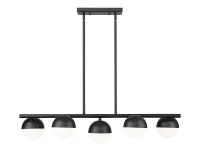 Five Light Linear Chandelier by Z-Lite - Realm Sphere Collection, Matte Black Finish - 7517-5L-MB