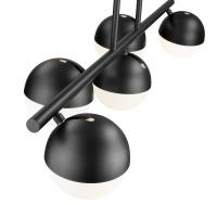 Five Light Linear Chandelier by Z-Lite - Realm Sphere Collection, Matte Black Finish - 7517-5L-MB