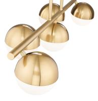 Five Light Linear Chandelier by Z-Lite - Realm Sphere Collection, Modern Gold Finish - 7517-5L-MGLD