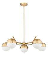 Five Light Chandelier by Z-Lite - Realm Sphere Collection, Modern Gold Finish - 7517-5MGLD