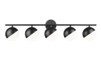 Five Light Vanity by Z-Lite - Realm Sphere Collection, Matte Black Finish - 7517-5V-MB
