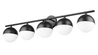Five Light Vanity by Z-Lite - Realm Sphere Collection, Matte Black Finish - 7517-5V-MB