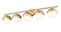 Five Light Vanity by Z-Lite - Realm Sphere Collection, Modern Gold Finish - 7517-5V-MGLD