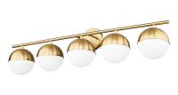 Five Light Vanity by Z-Lite - Realm Sphere Collection, Modern Gold Finish - 7517-5V-MGLD