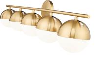 Five Light Vanity by Z-Lite - Realm Sphere Collection, Modern Gold Finish - 7517-5V-MGLD