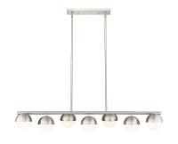 Seven Light Linear Chandelier by Z-Lite - Realm Sphere Collection, Brushed Nickel Finish - 7517-7L-BN