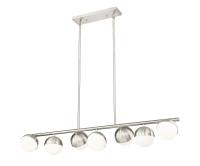 Seven Light Linear Chandelier by Z-Lite - Realm Sphere Collection, Brushed Nickel Finish - 7517-7L-BN