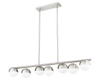 Seven Light Linear Chandelier by Z-Lite - Realm Sphere Collection, Brushed Nickel Finish - 7517-7L-BN