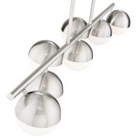 Seven Light Linear Chandelier by Z-Lite - Realm Sphere Collection, Brushed Nickel Finish - 7517-7L-BN