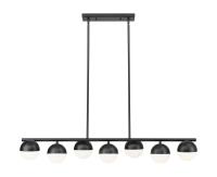 Seven Light Linear Chandelier by Z-Lite - Realm Sphere Collection, Matte Black Finish - 7517-7L-MB