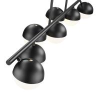 Seven Light Linear Chandelier by Z-Lite - Realm Sphere Collection, Matte Black Finish - 7517-7L-MB