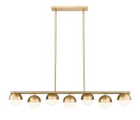 Seven Light Linear Chandelier by Z-Lite - Realm Sphere Collection, Modern Gold Finish - 7517-7L-MGLD