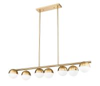 Seven Light Linear Chandelier by Z-Lite - Realm Sphere Collection, Modern Gold Finish - 7517-7L-MGLD