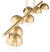 Seven Light Linear Chandelier by Z-Lite - Realm Sphere Collection, Modern Gold Finish - 7517-7L-MGLD