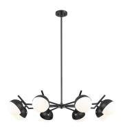 Eight Light Chandelier by Z-Lite - Realm Sphere Collection, Matte Black Finish - 7517-8MB