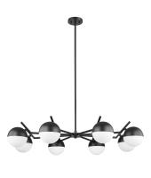Eight Light Chandelier by Z-Lite - Realm Sphere Collection, Matte Black Finish - 7517-8MB